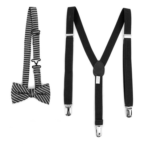 Accessory - Kids Striped Bow Tie/Suspenders Set