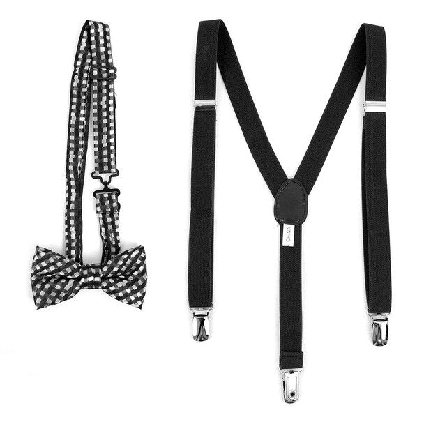 Accessory - Kids Plaid Bow Tie/Suspender Set