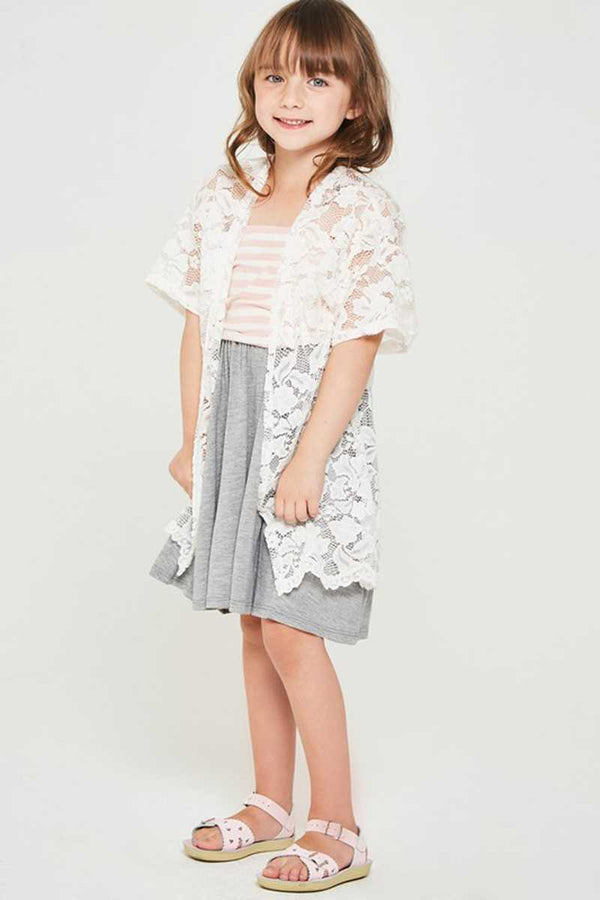 Top - Kids Sheer Lace Cardigan