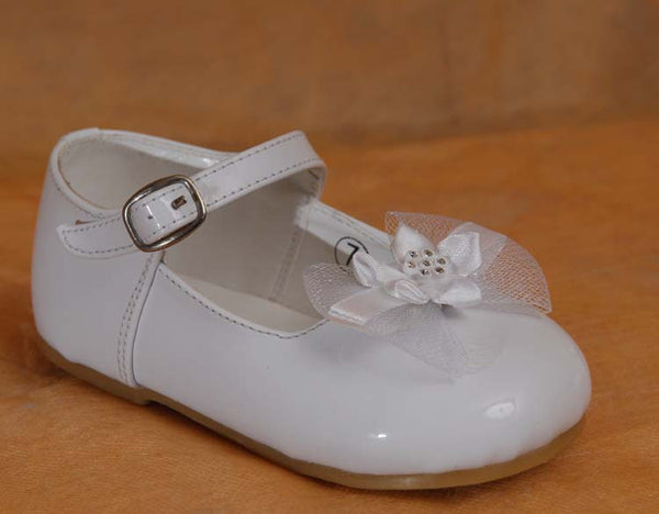 Footwear - Girls Floral Bow Accent Shoes