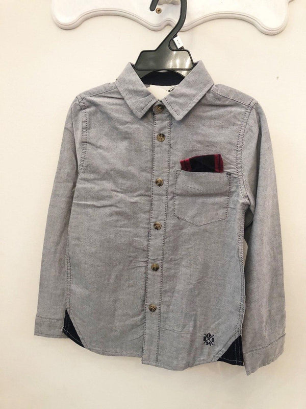 Top - Kids Oxford Long Sleeve Button Down Shirt