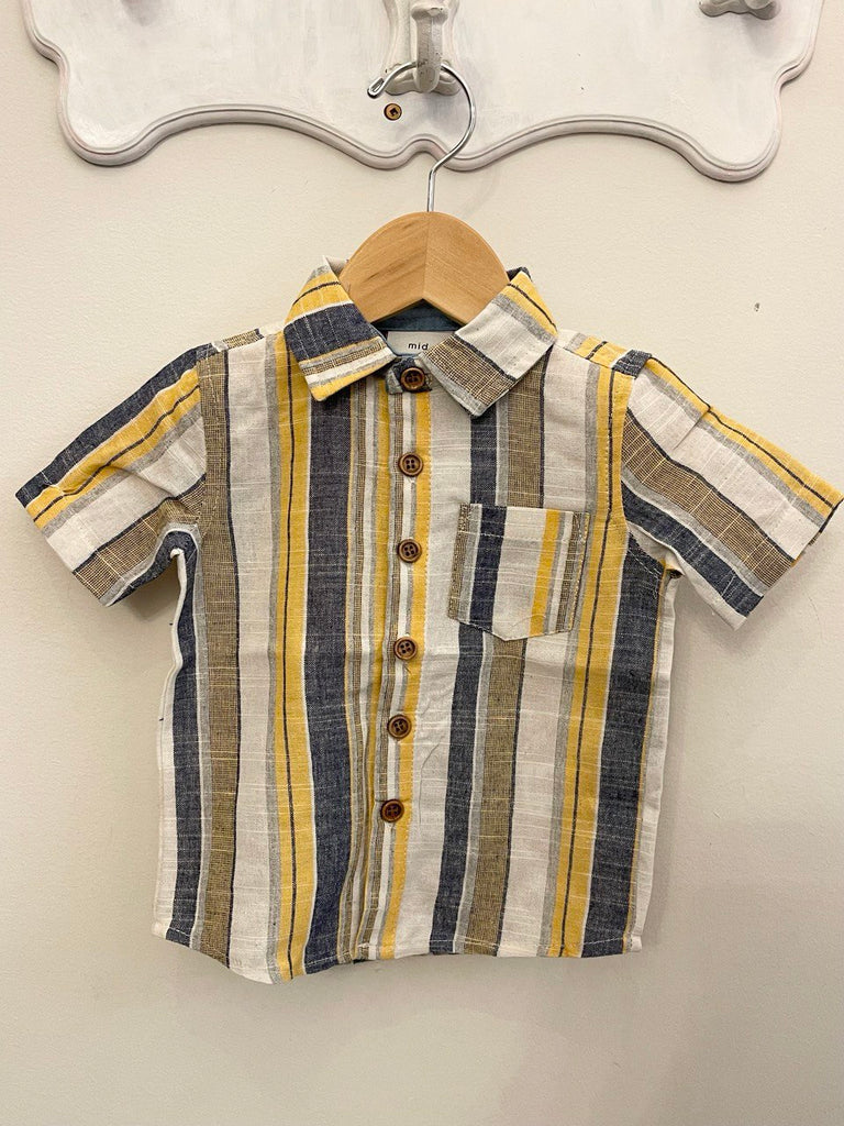 Top - Kids Button Down Stripe Shirt