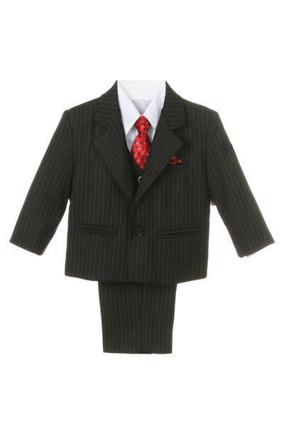 Outfit - Boys Black/White Pin Striped Suit